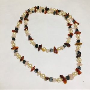 3/$15 Vintage necklace pearls & multiple stones